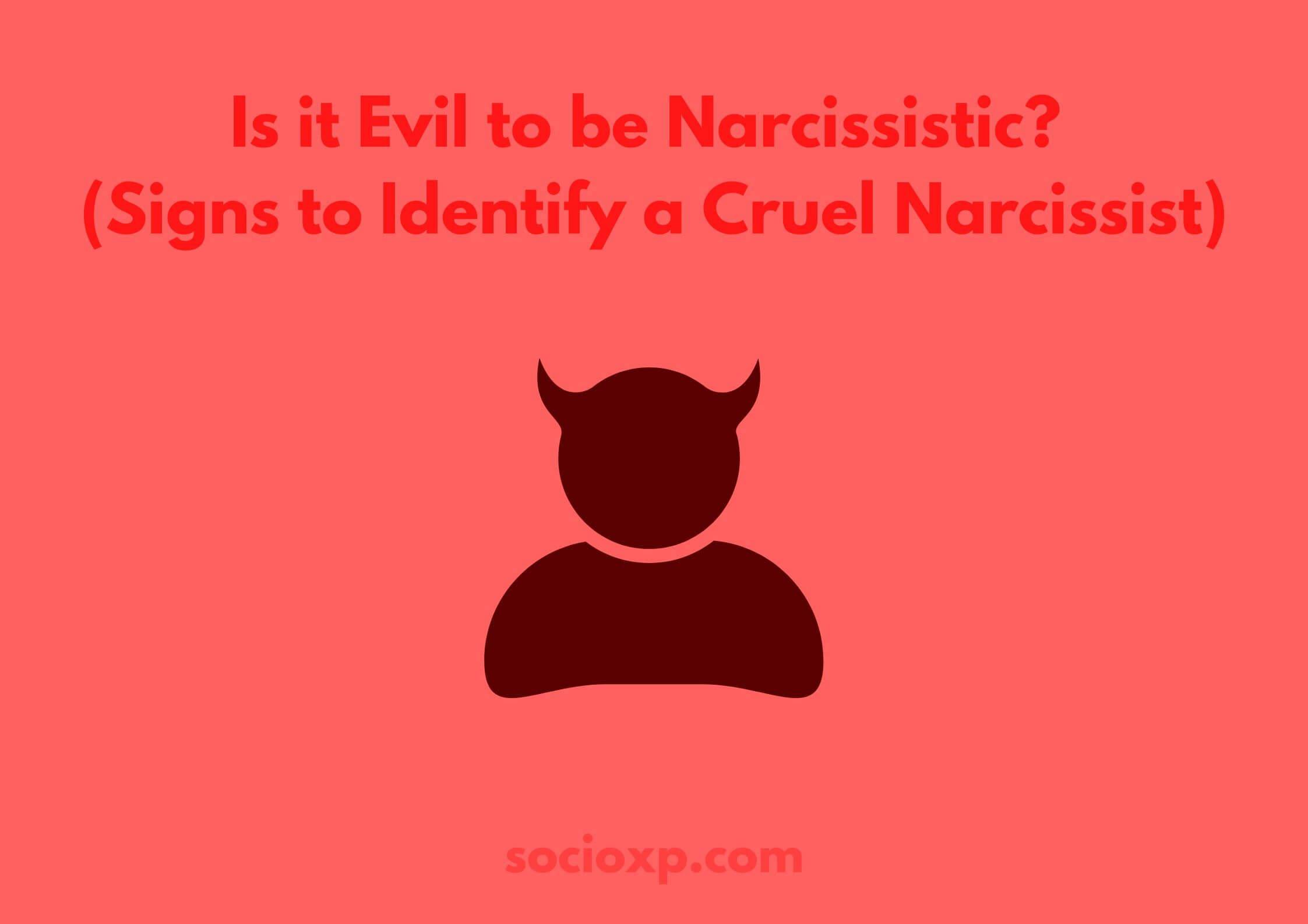 Is it Evil to be Narcissistic? (Signs to Identify a Cruel Narcissist)